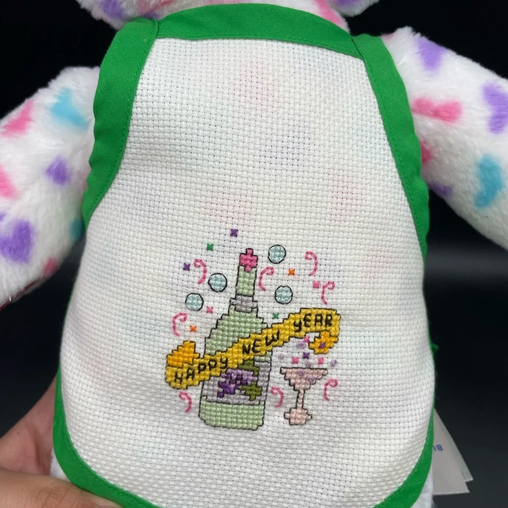 Handmade cross stitch happy new year ! Build a bear Apron